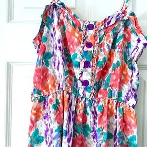 F21 Artistic Rainbow Spaghetti Strap Blouse Small